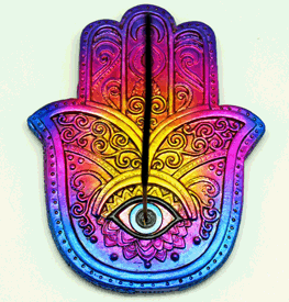 Colorful Hamsa Hand Incense Burner